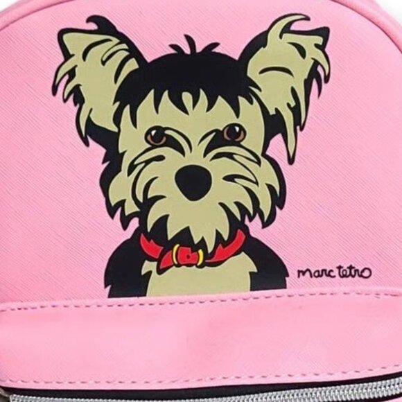 Marc Tetro Yorkie Yorkshire Terrier 10” X 8” Pink Bag Backpack - Picture 7 of 7